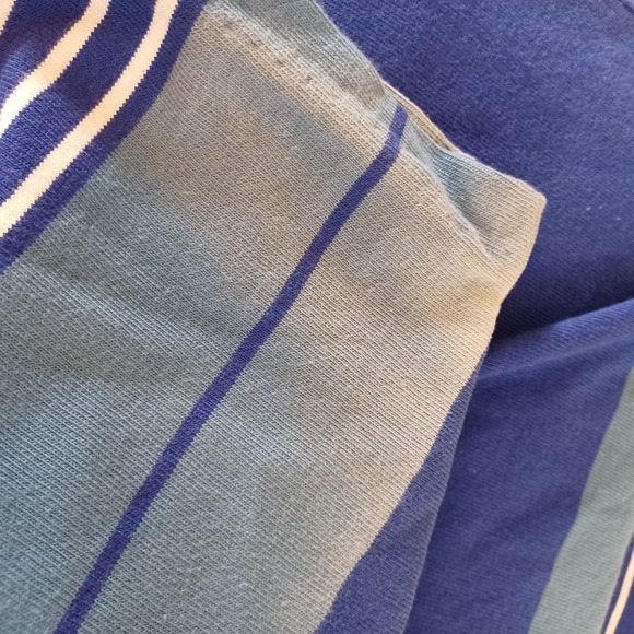 Vintage 1960s Mod Boat Neck Shift Dress Resort Nautical Blue Stripes Cap Sleeve - Picture 11 of 13